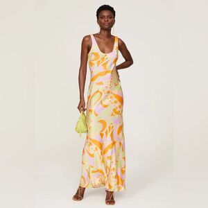 Delfi Collective Donna Multicolor Psychedelic Slip Dress Maxi Size Small